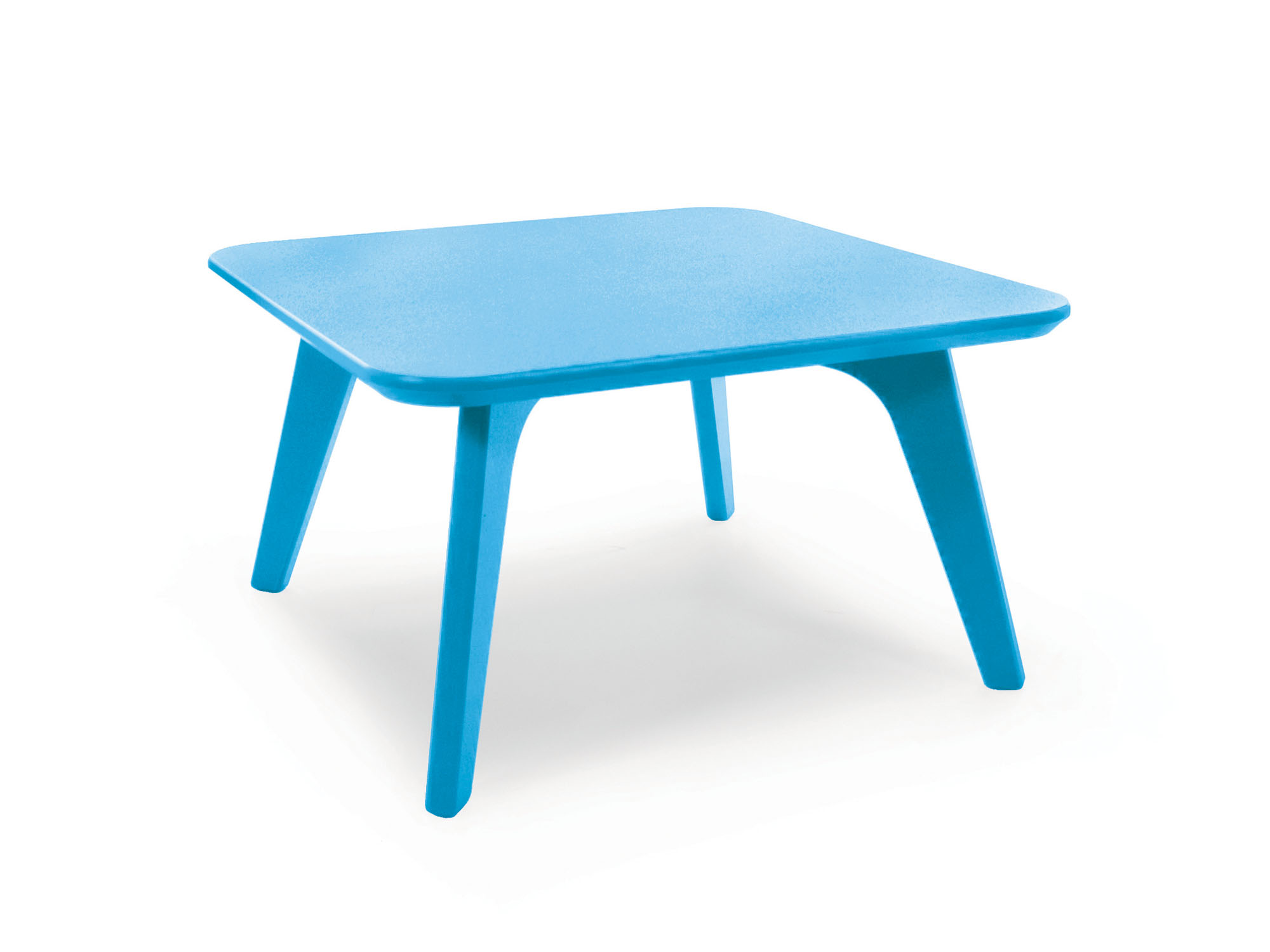 Table de bout carrée satellite de 26 po en vue de face bleu ciel