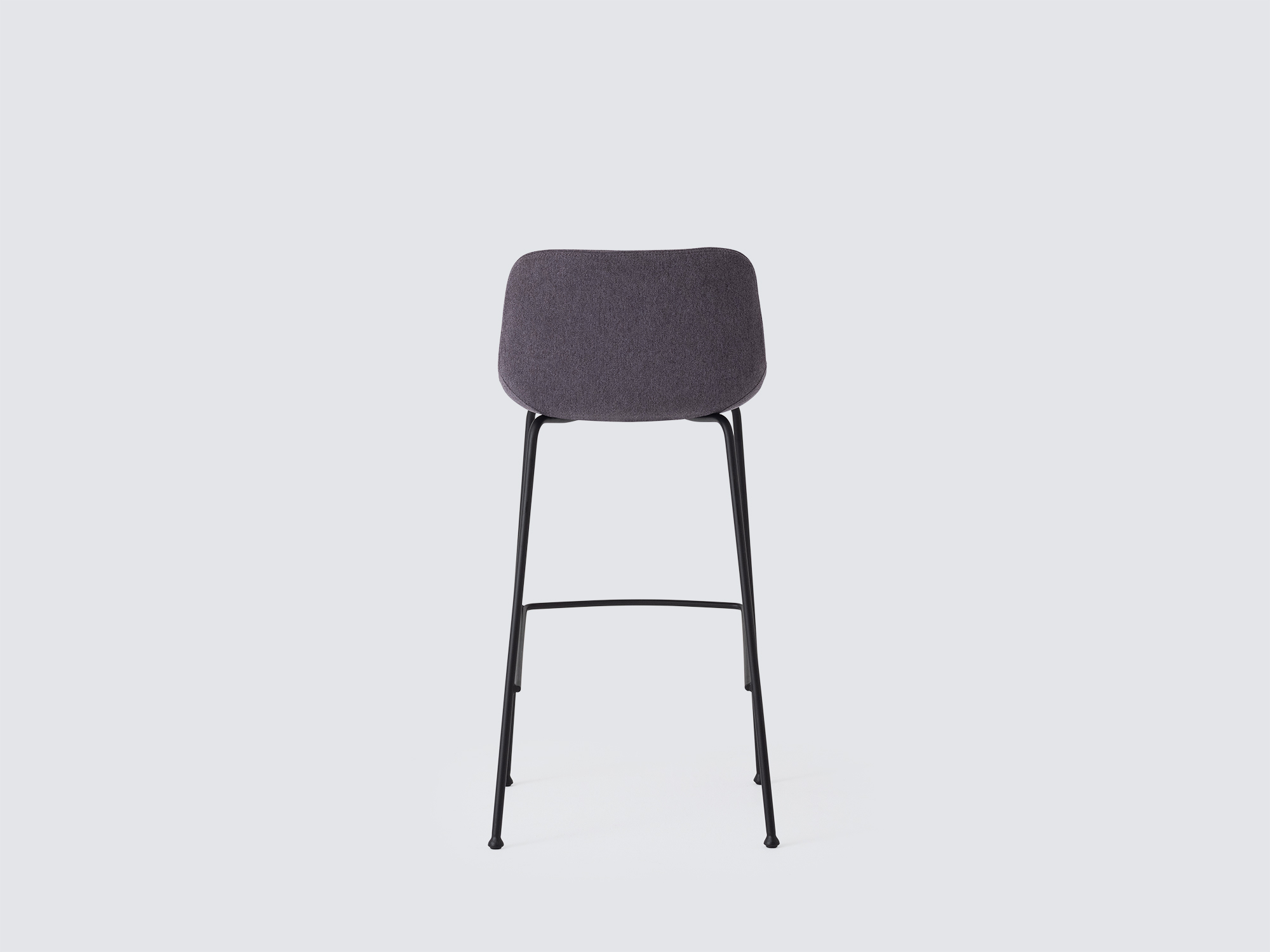 Back view of the Oles counter height bat stool with grey fabric seat