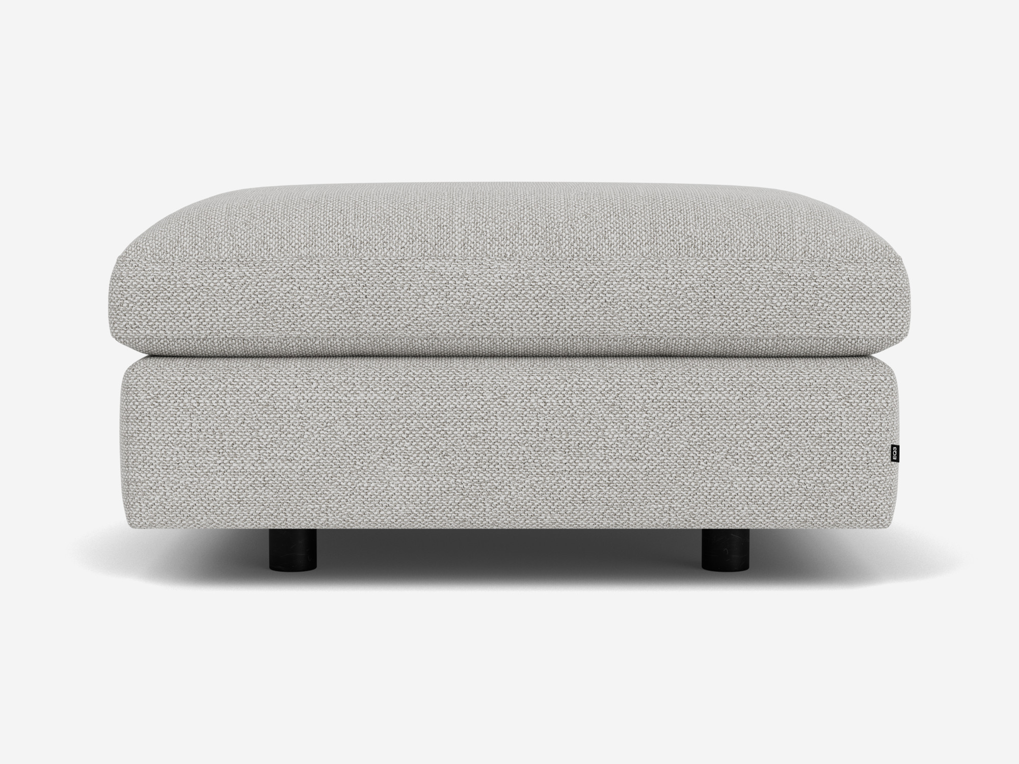 Rectangular grey ottoman right side view