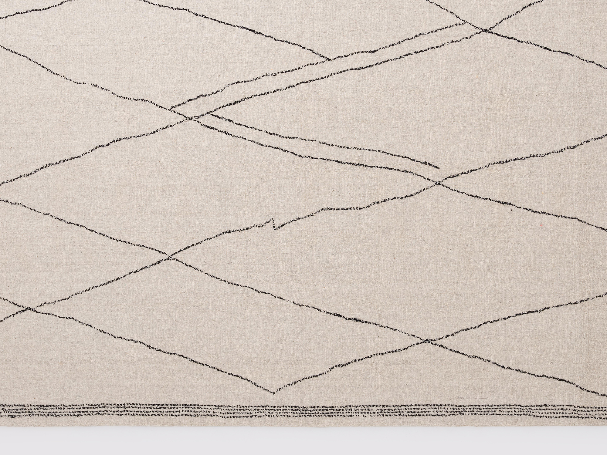 Detail view of the Azar modern wool rug