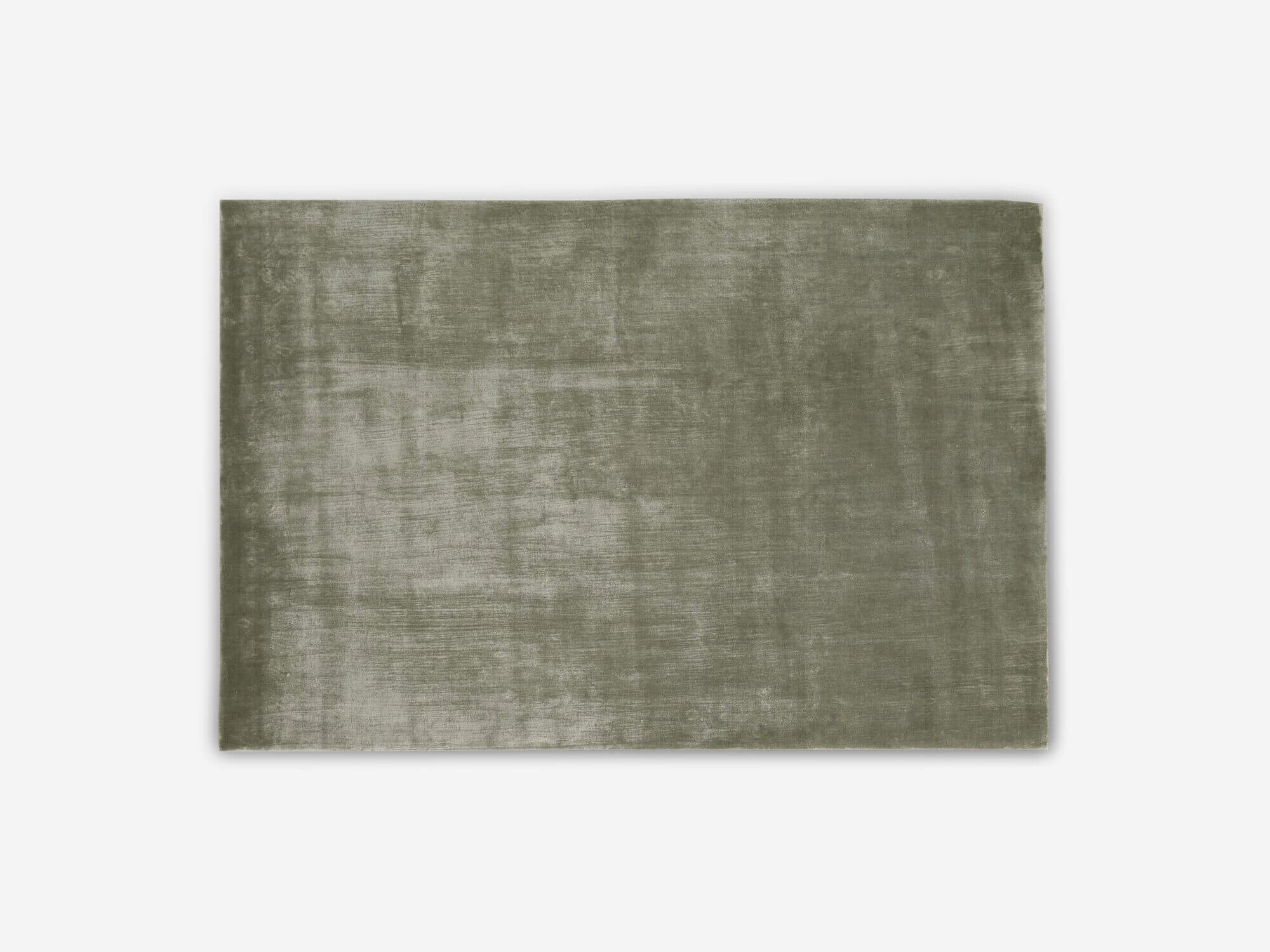 Top view of jade plush area rug