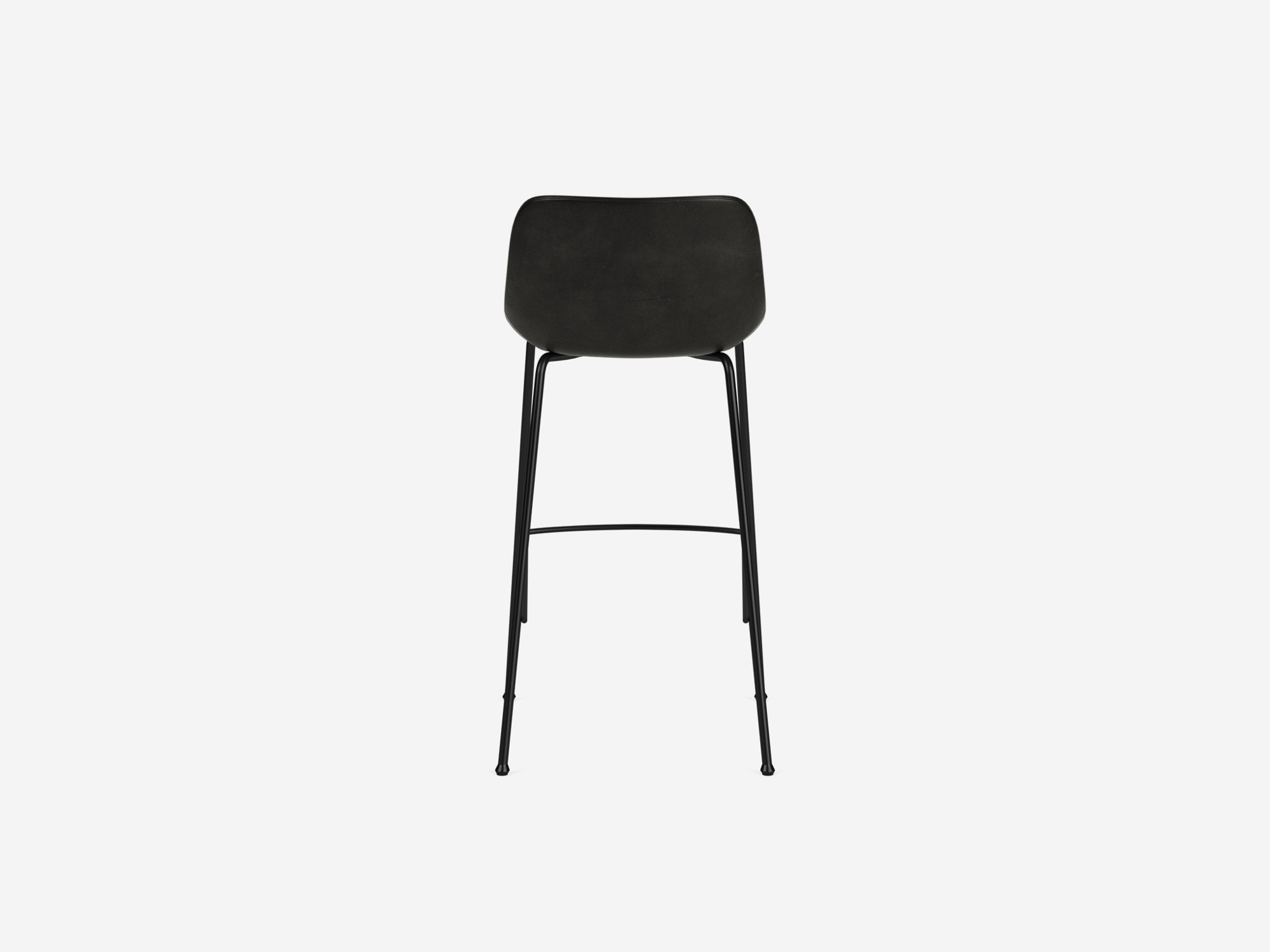 Back view of the Oles counter height bat stool with black synthetic leather seat