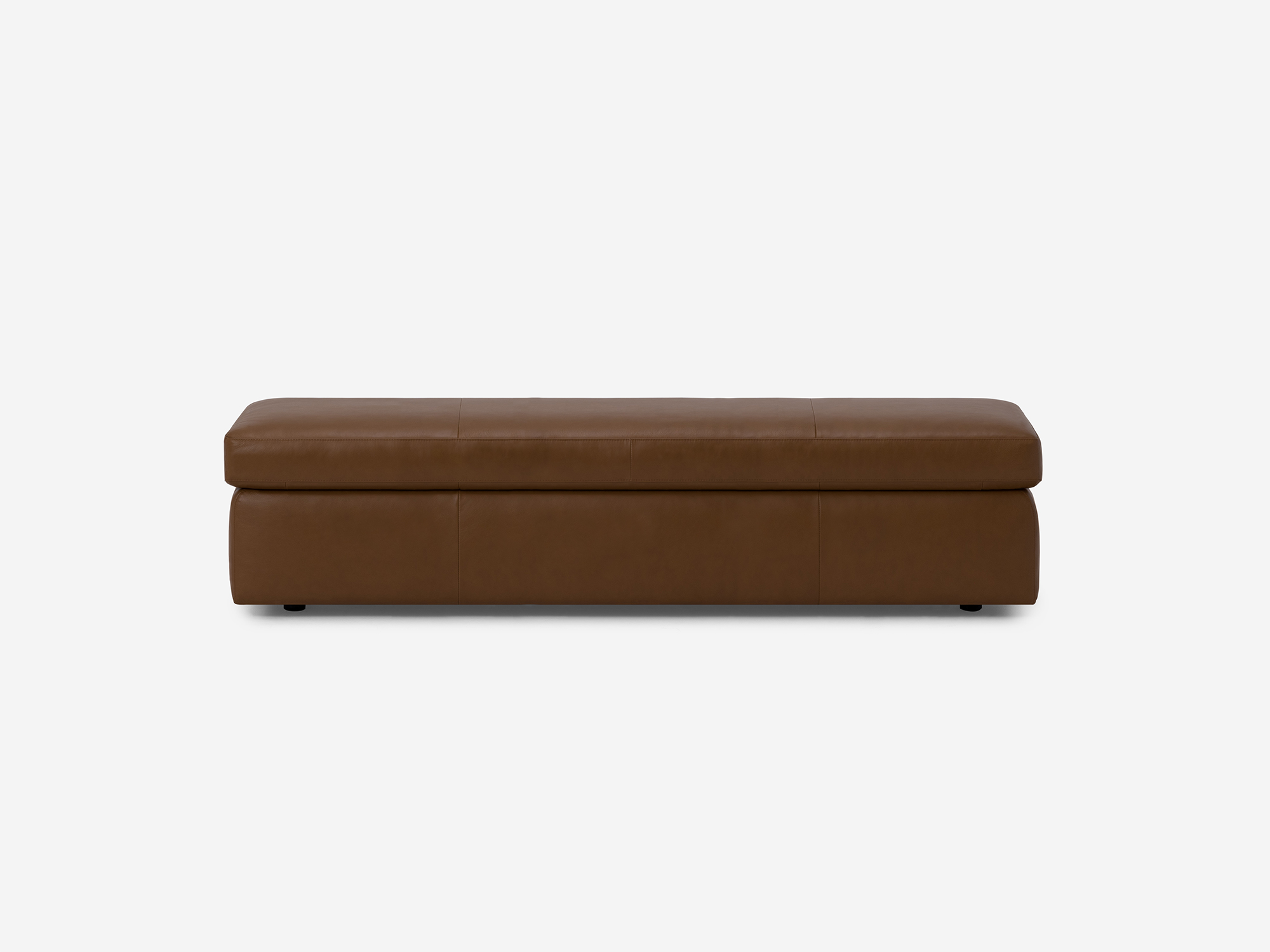 Back view of the Cello large leather storage bench ottoman