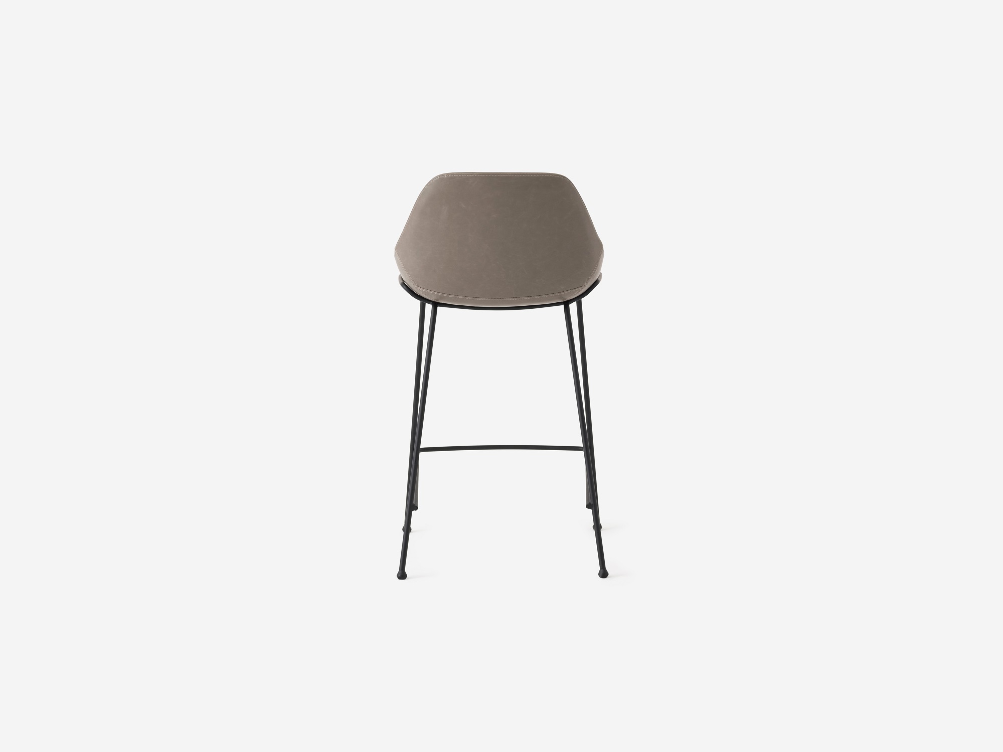 Back view of the Nixon counter stool in grey leather