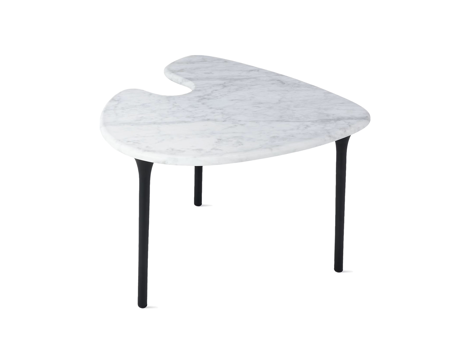 Front angle view of mid marble topped accent table