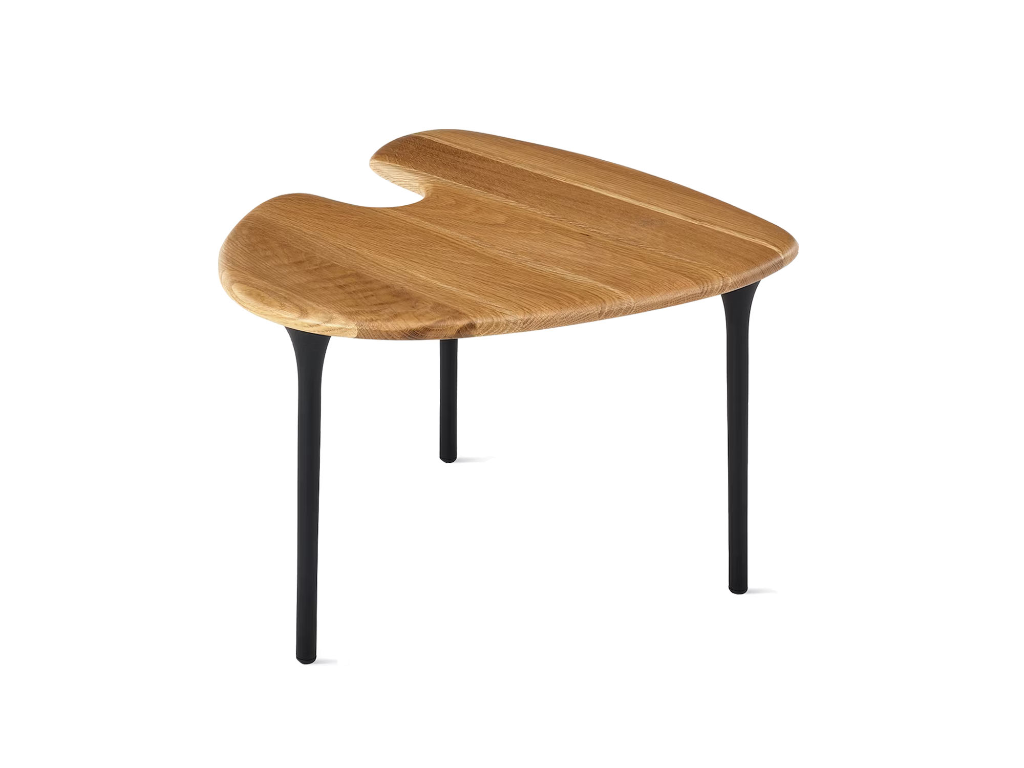 Front angle view of mid oak topped accent table