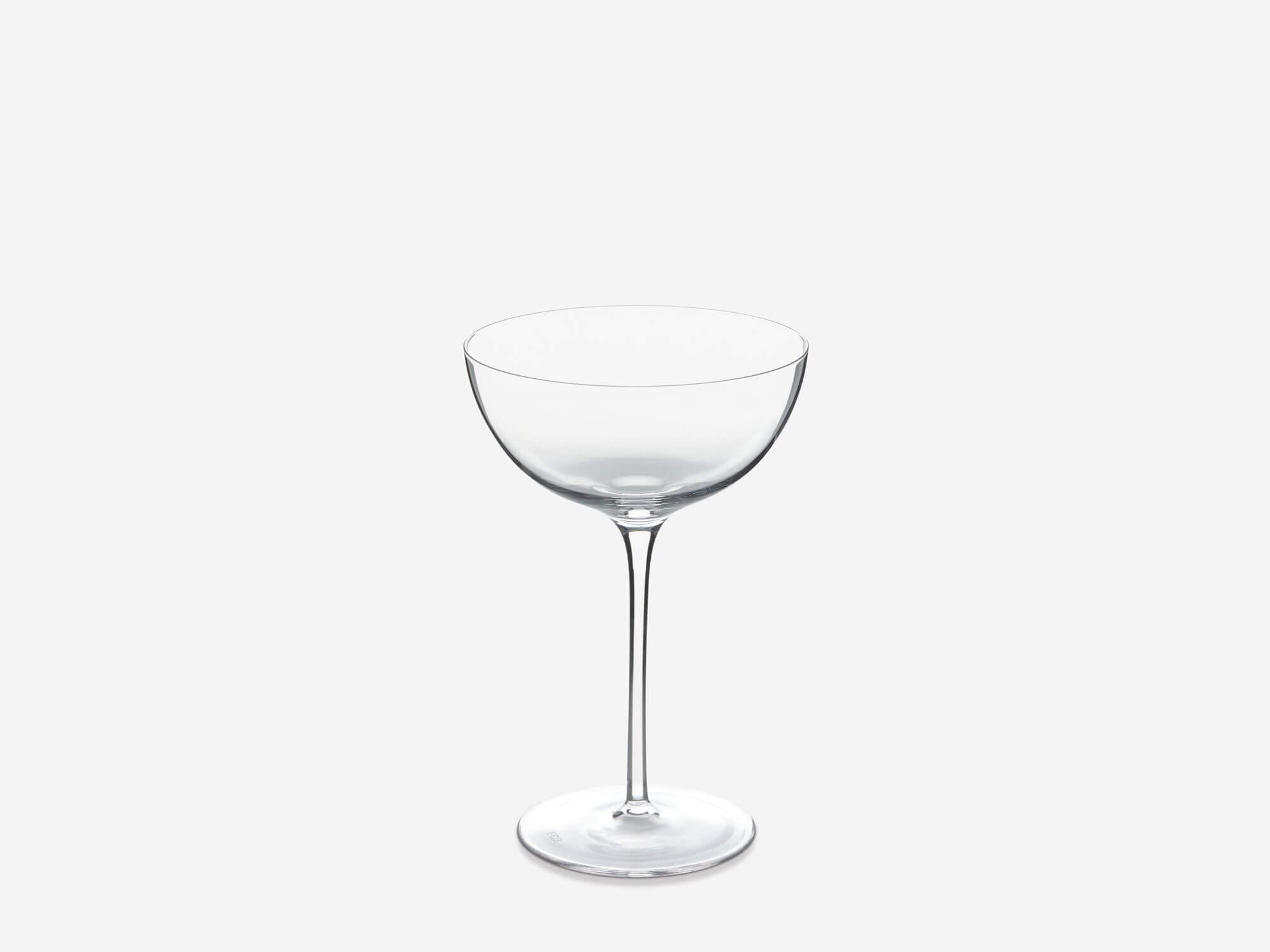 Front view of the Vesper cocktail coupe glass