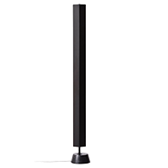 Front view of black floor lamp