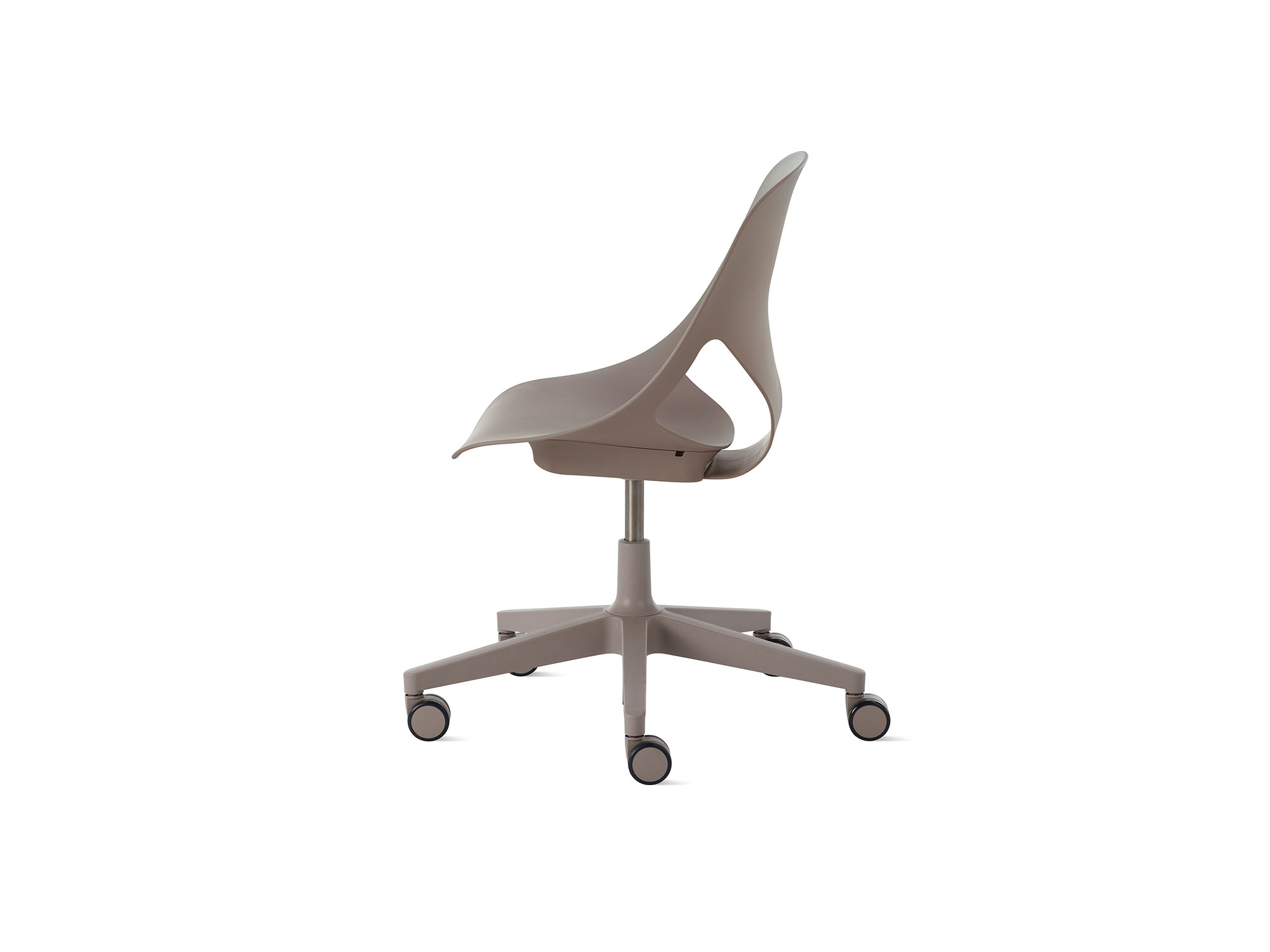 Cocoa Zeph Side Chair with no cushion side view
