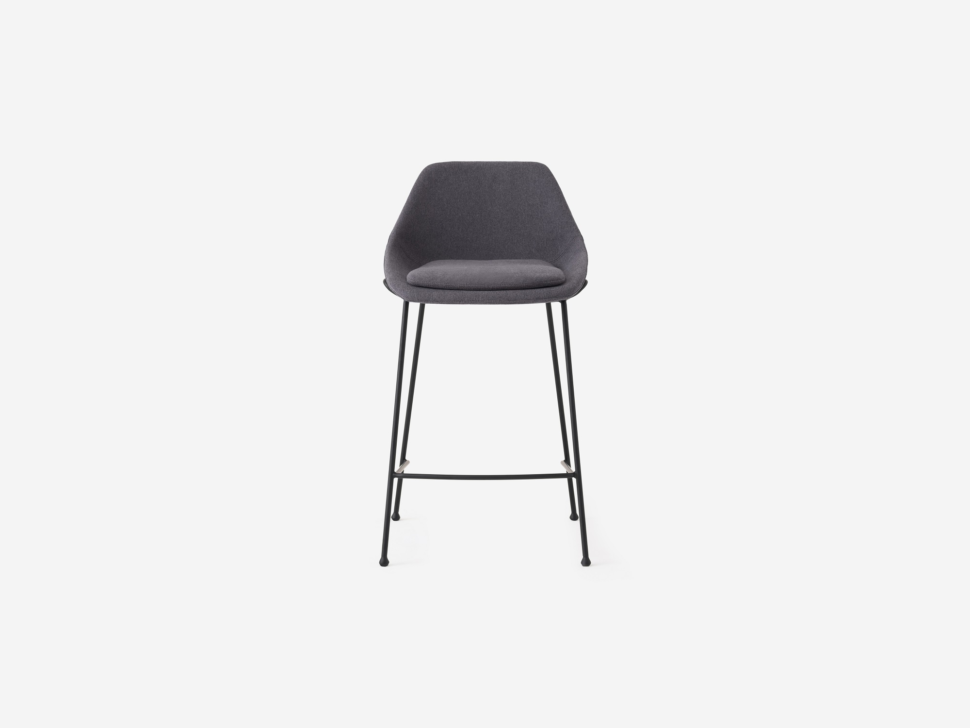 Front view of the Nixon counter stool in grey fabric