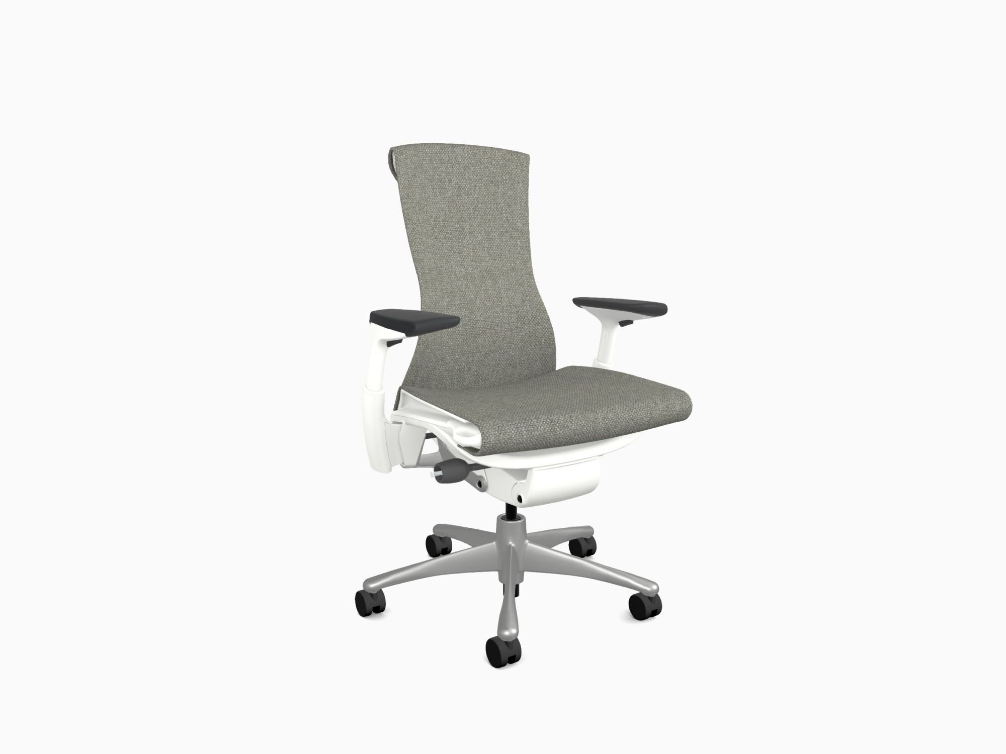 Embody office chair in Medley Feather Grey front angle view