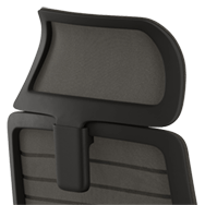 detail view of a black headrest
