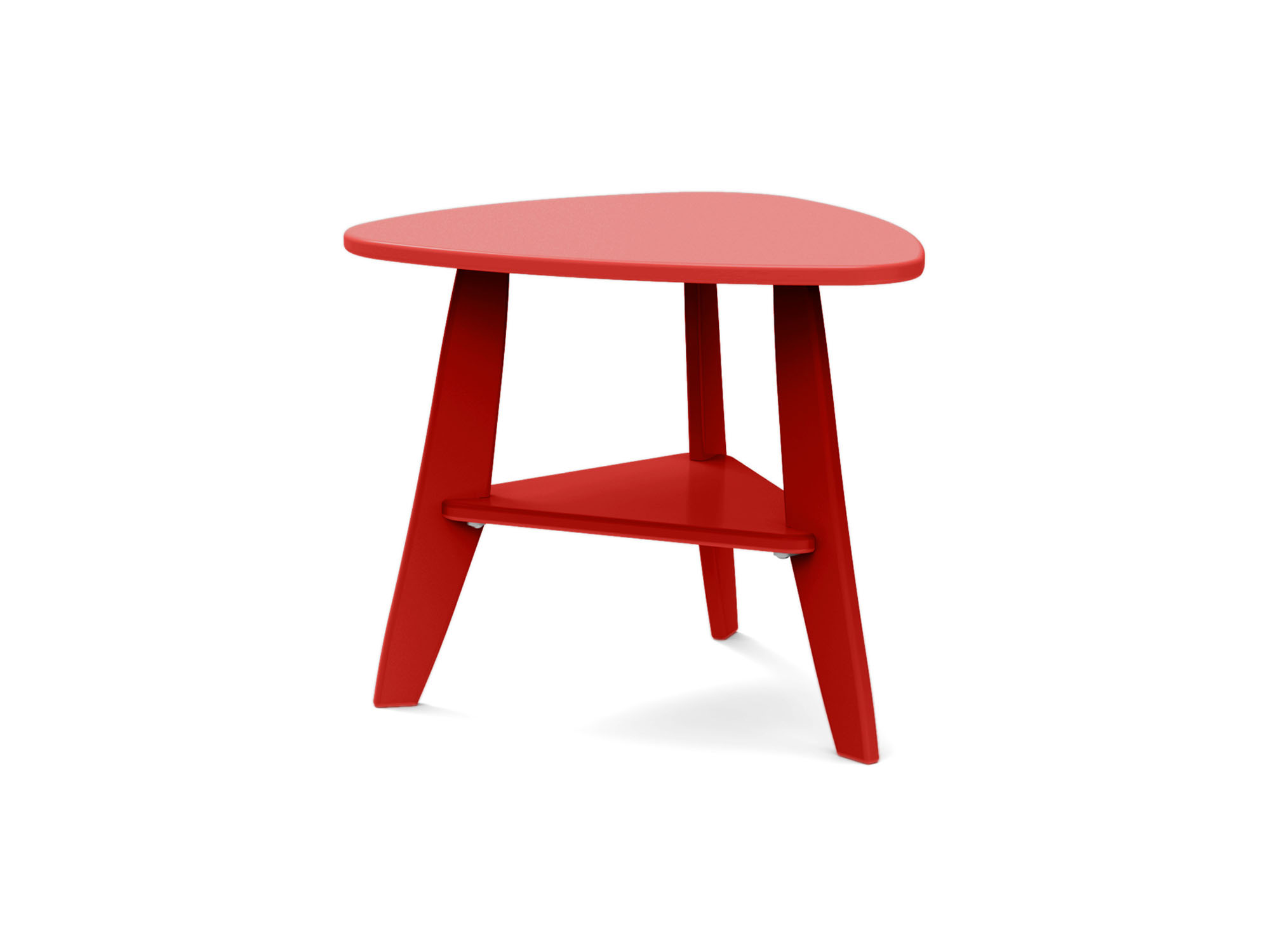 Rapson outdoor side table in apple red side view