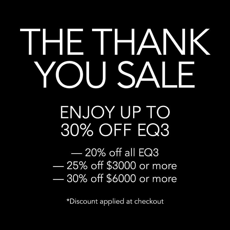 black image with overlay text. The thank you sale, enjoy up to 30% off with tier discounts.