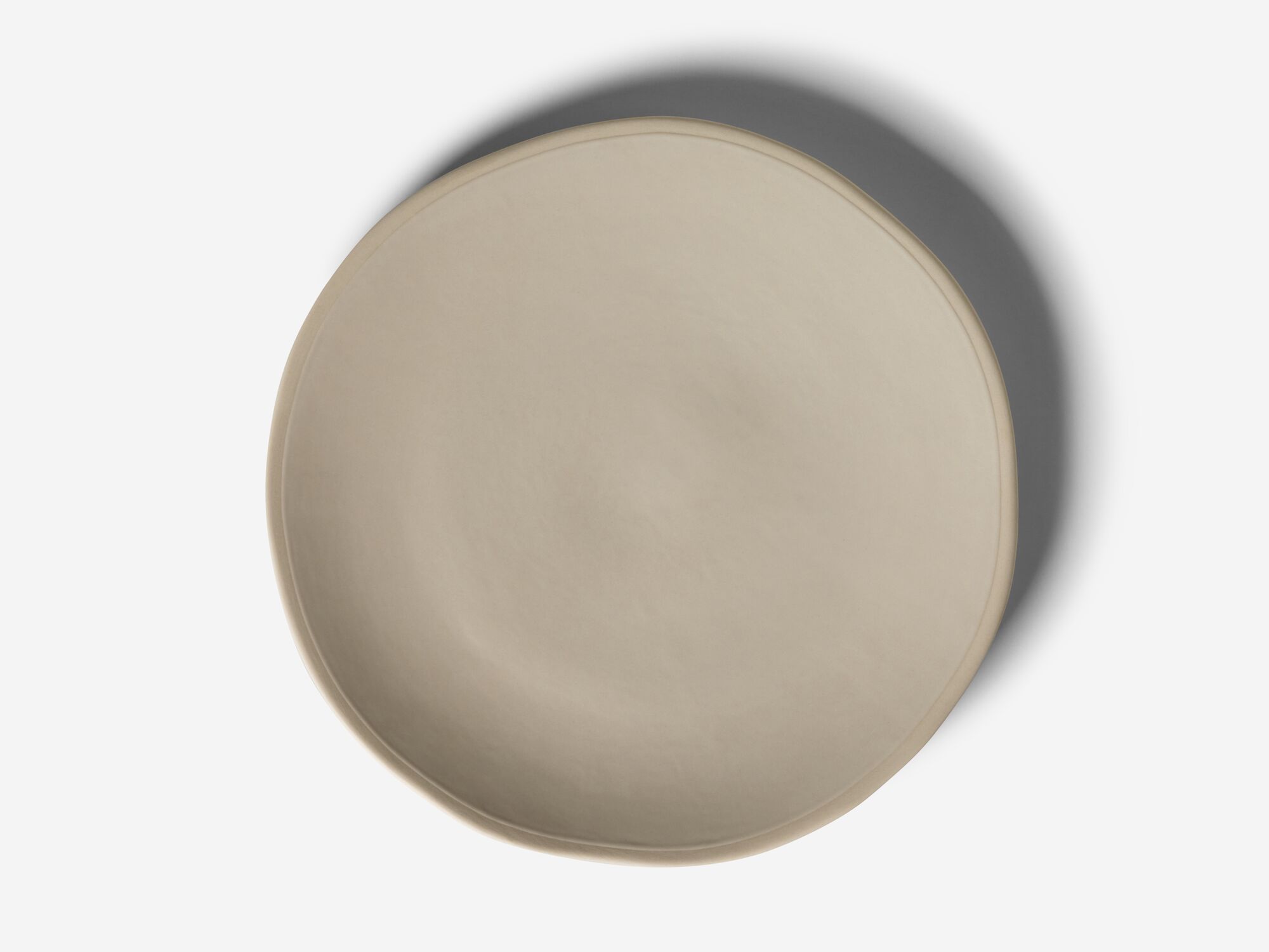 Overhead view of stoneware dinner plate