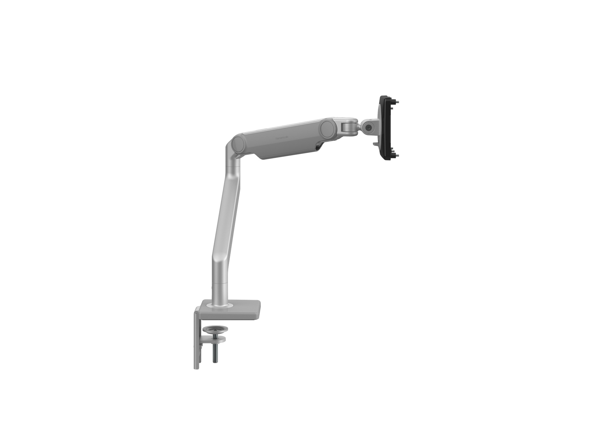 Side view of the Humanscale M2.1 Monitor Arm in silver