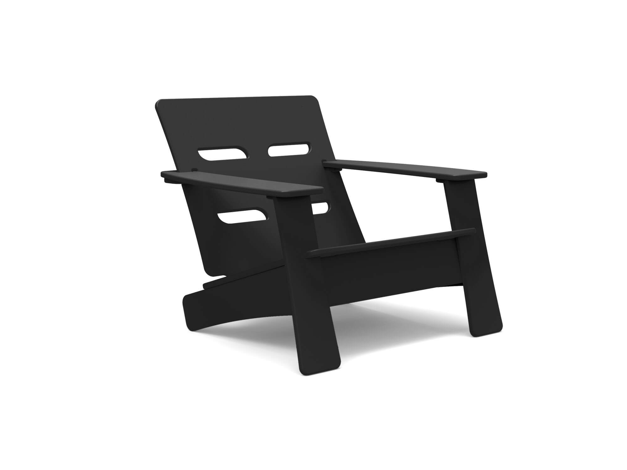 Cabrio outdoor chair in black angled view