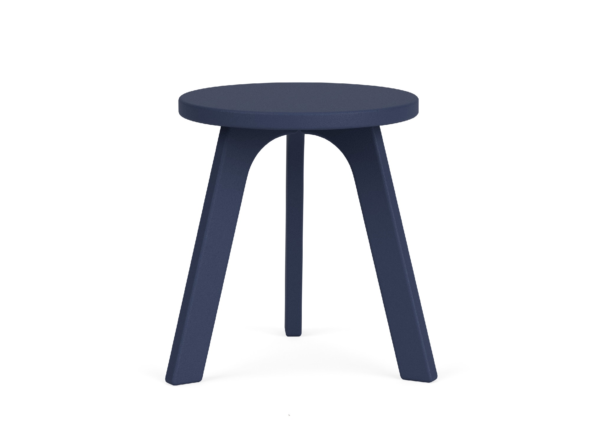 Front view of Loll outdoor milk stool in navy blue