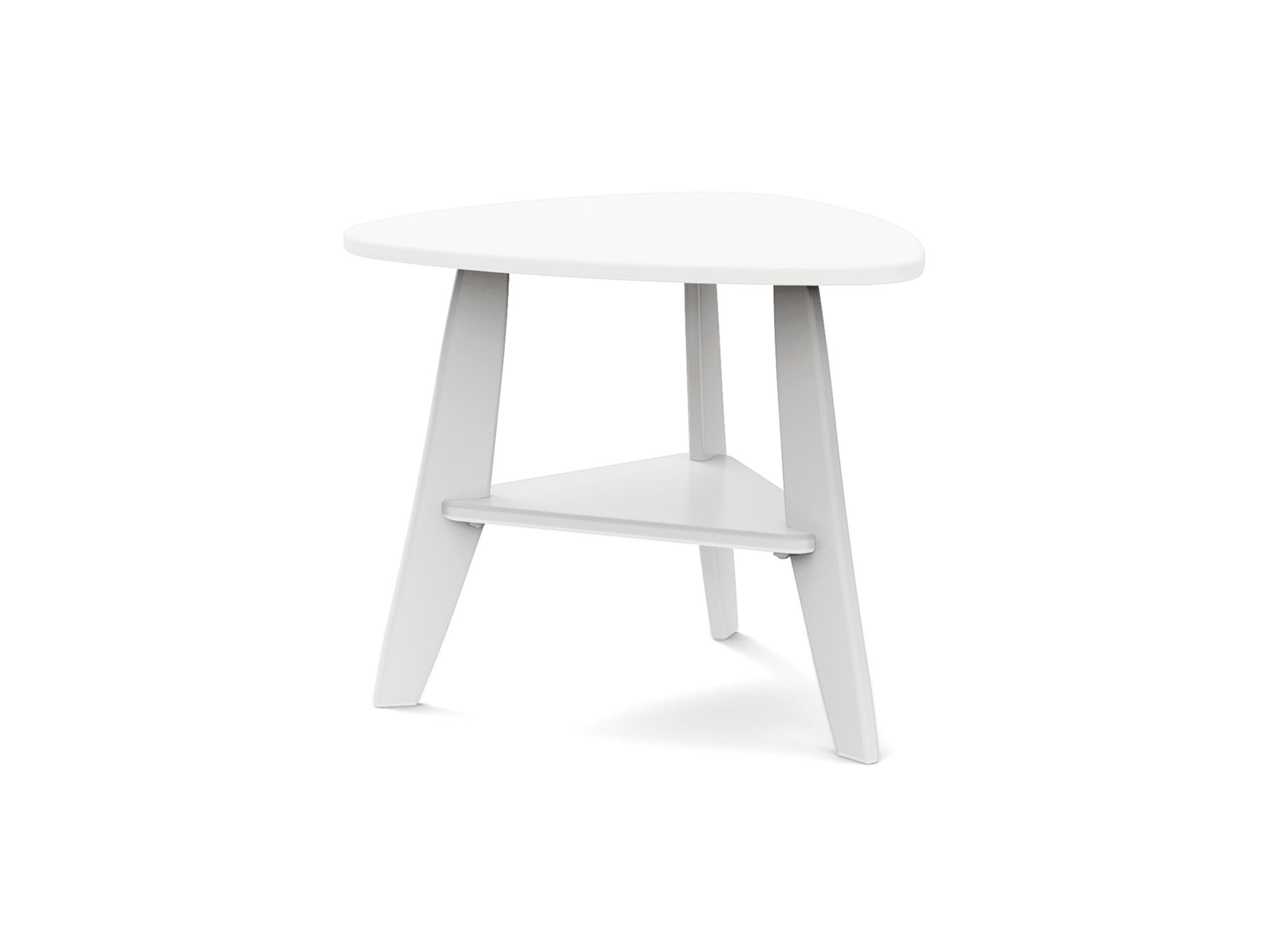 Side view of Rapson outdoor side table in cloud white