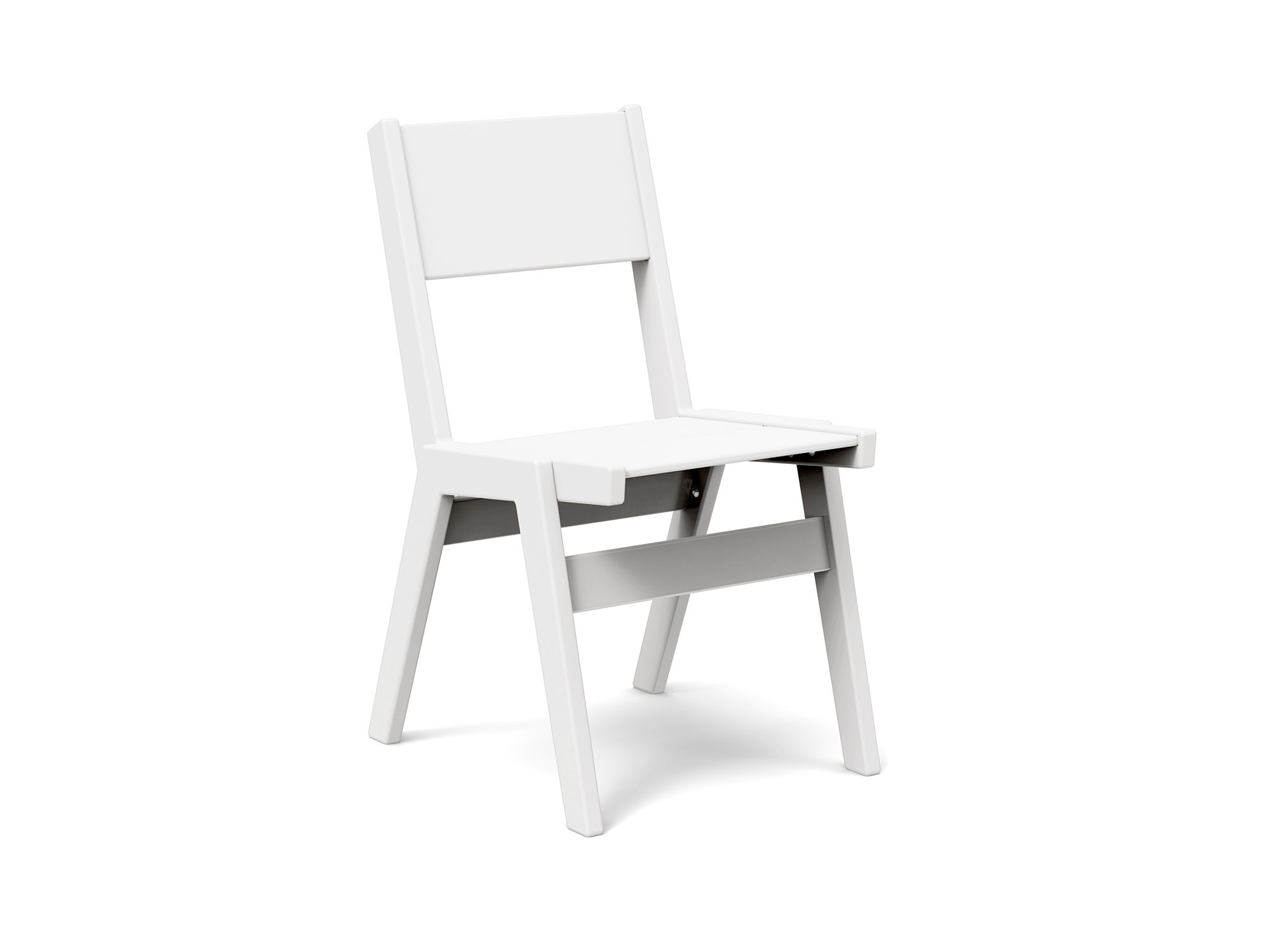 White outdoor dining chair front view