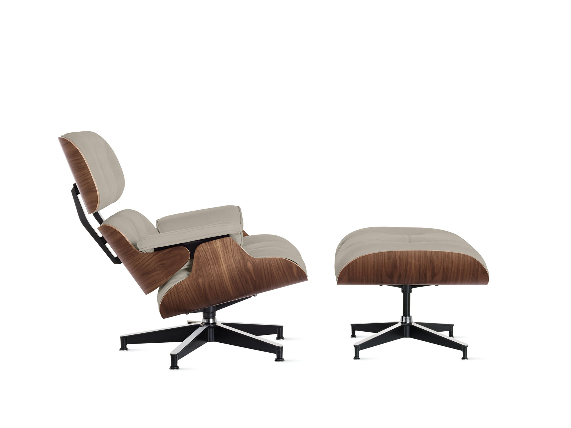 Eames Lounge Chair and Ottoman in Prone Timbre side view