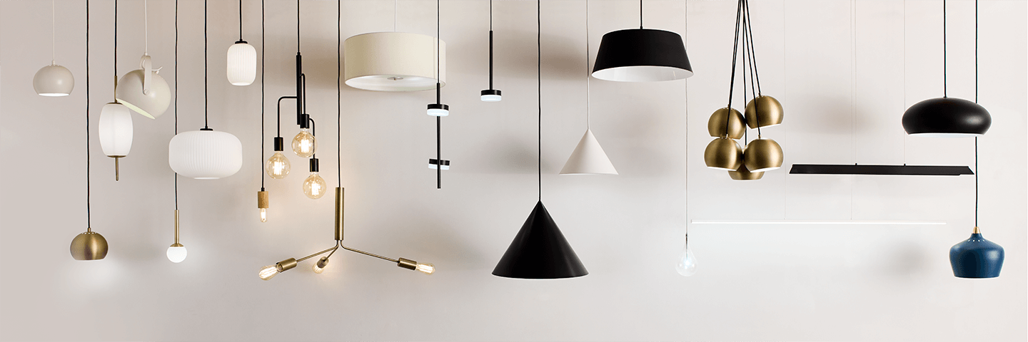 Assortment of pendant lamps are shown