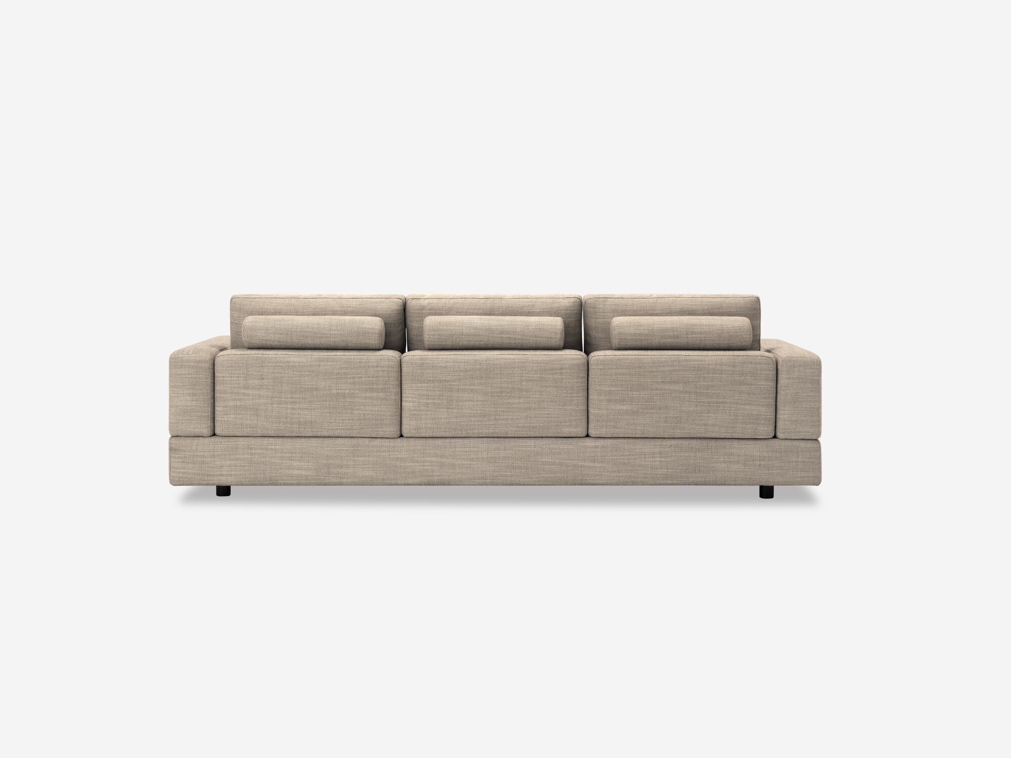 Back view of modern beige sofa