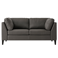 Grey leather sofa front view