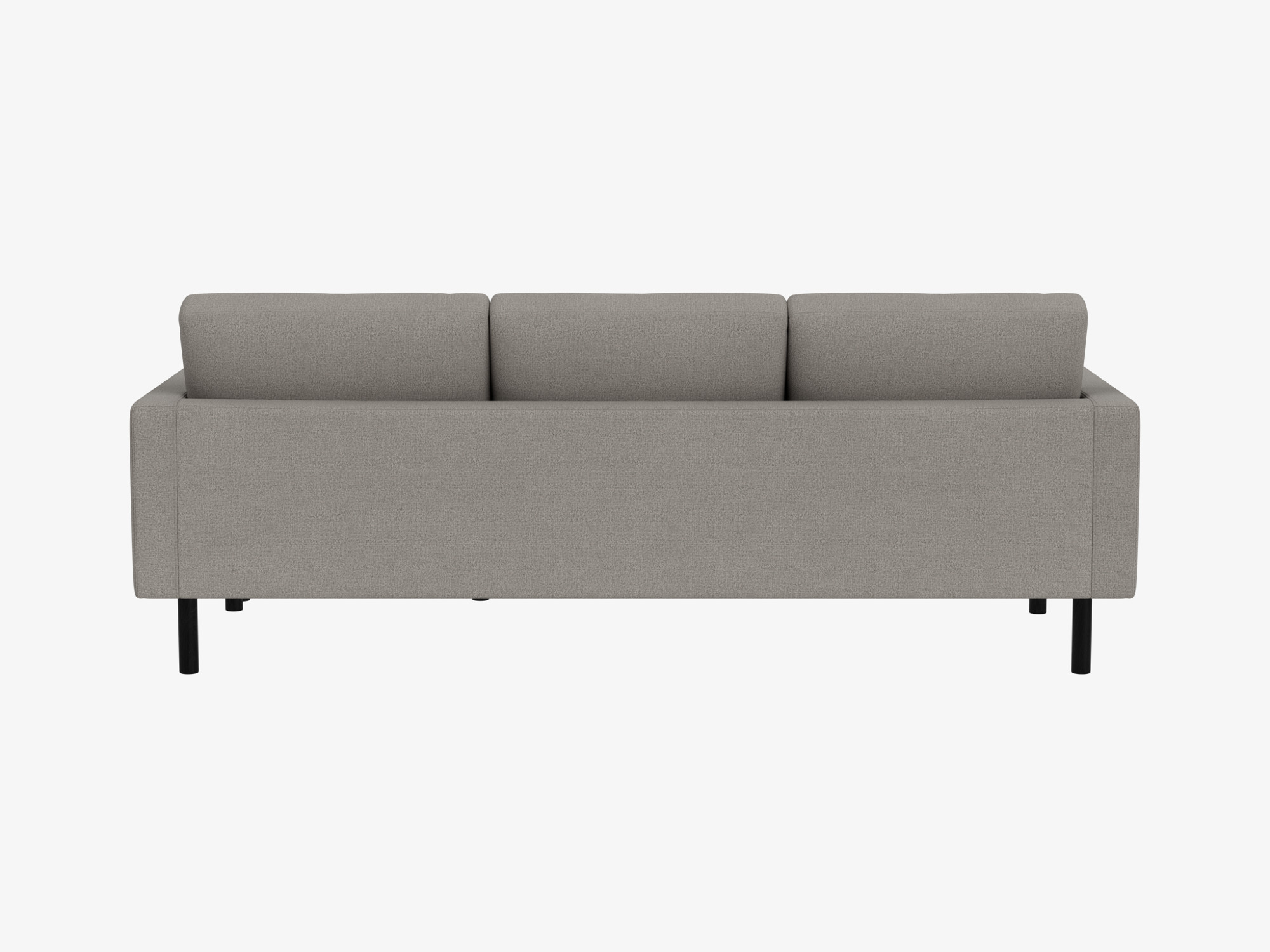 Back view of grey tufted sectional sofa