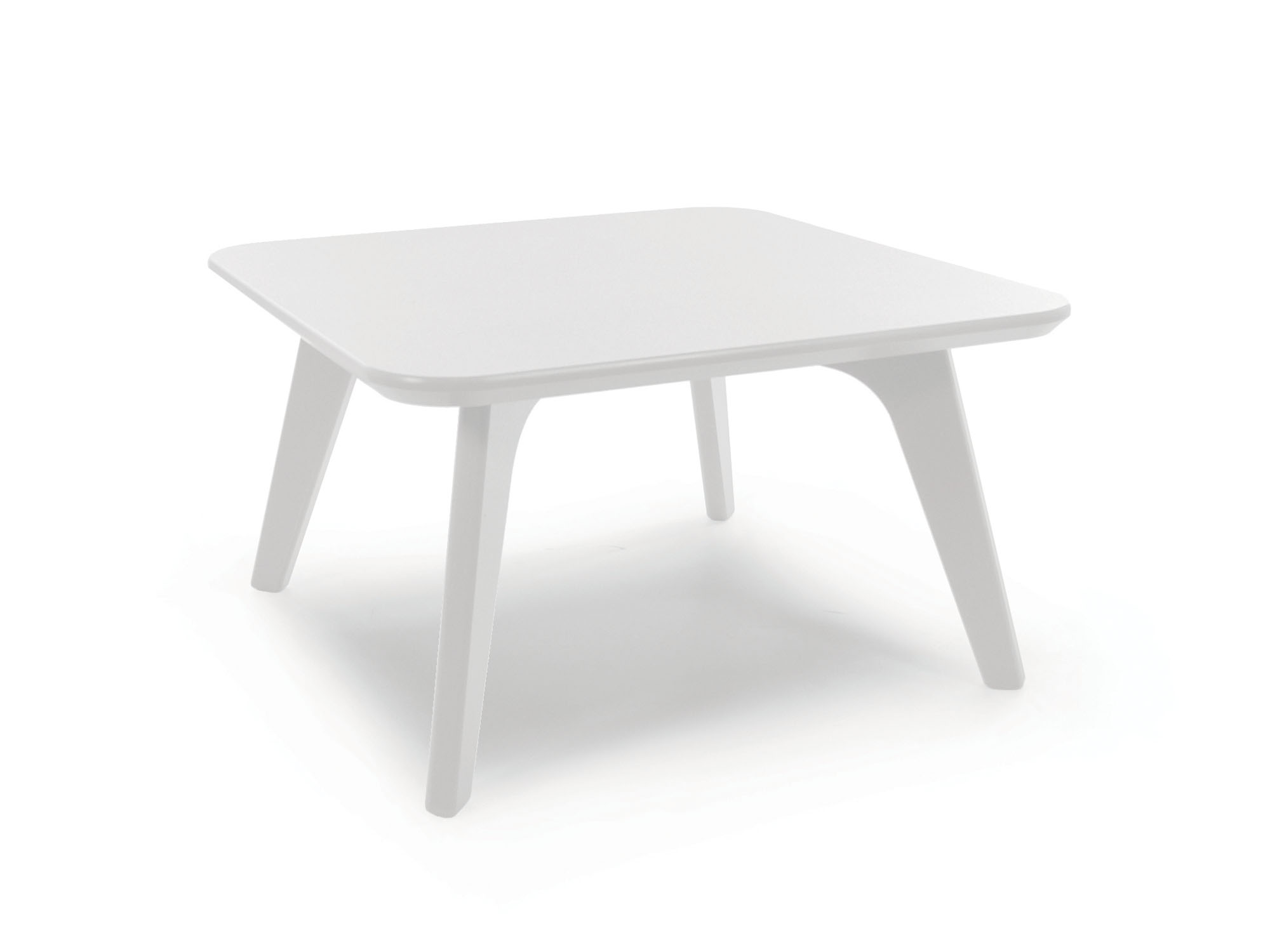 Table de bout carrée satellite de 26 po en blanc nuage vue de face