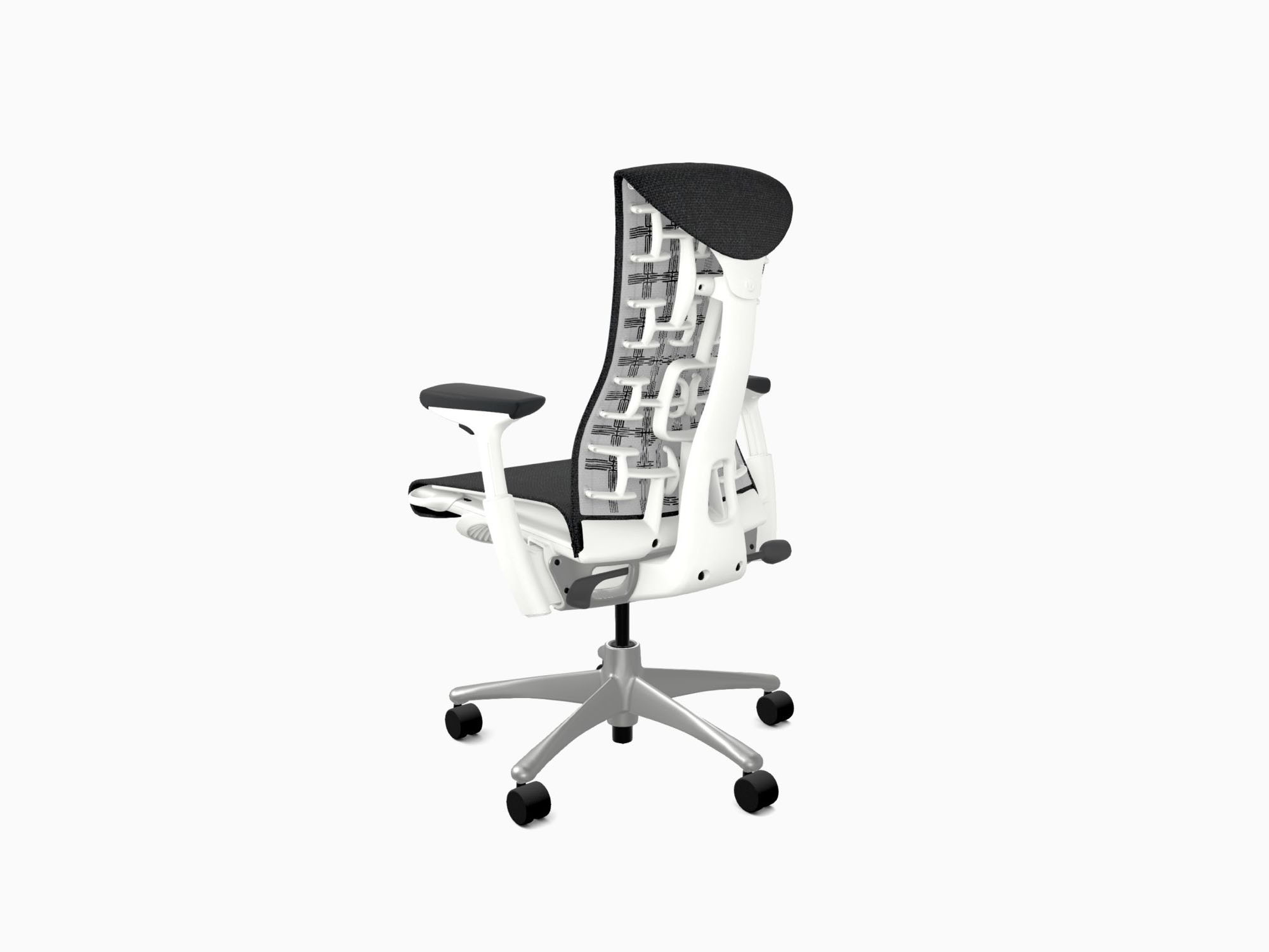 Back angle view of Embody office chair in Medley Cinder