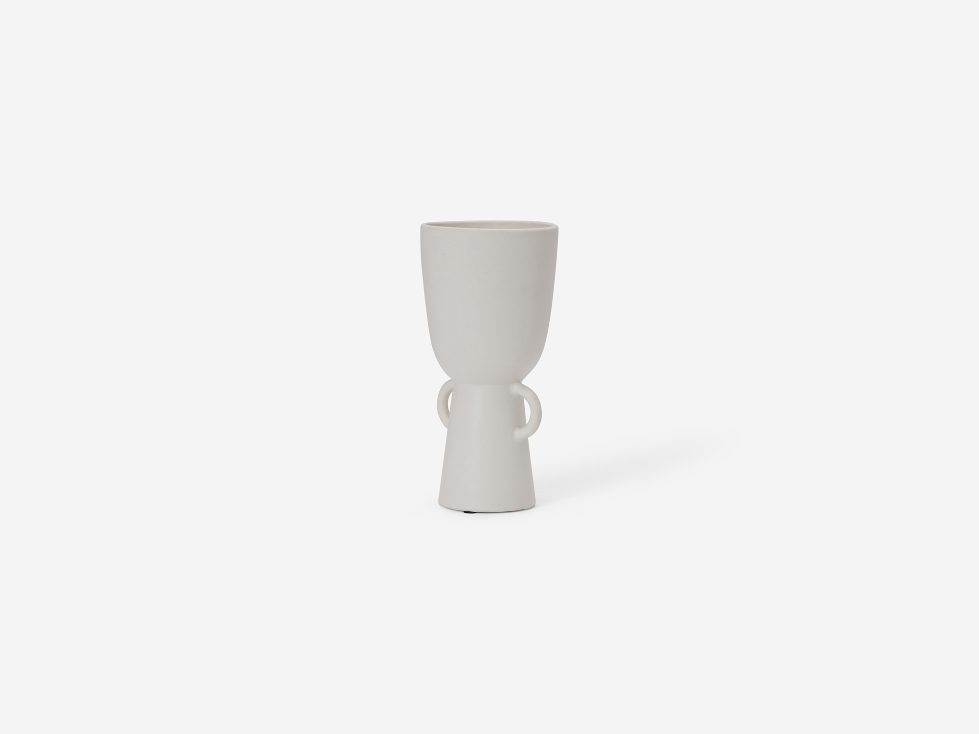 Large white vase back angle view