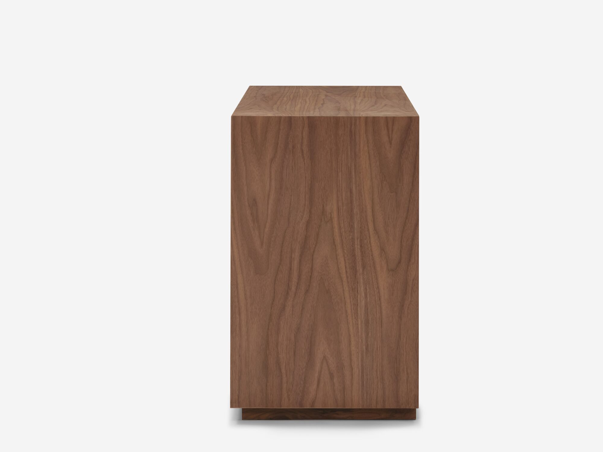 Modern walnut single dresser side view