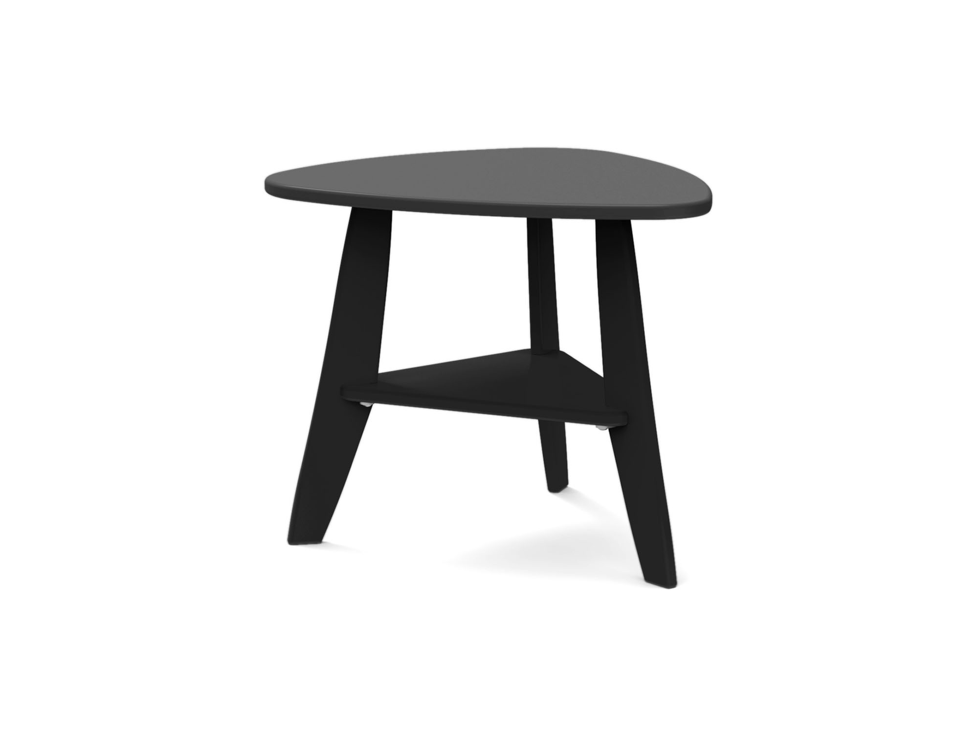 Side view of Rapson outdoor side table in black