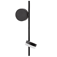 Side view of black wall sconce