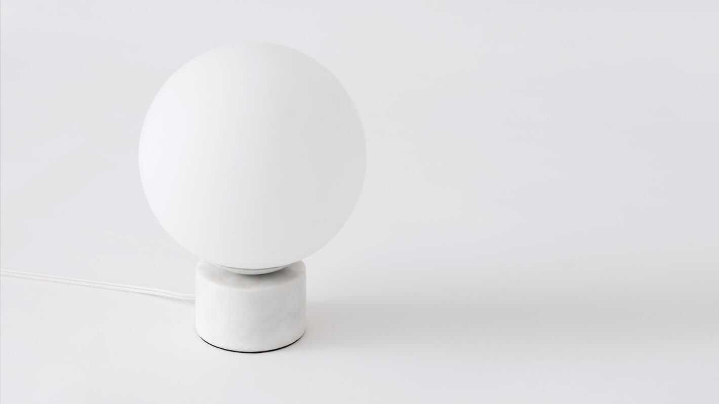 Side view of the Bassoon bedside table lamp