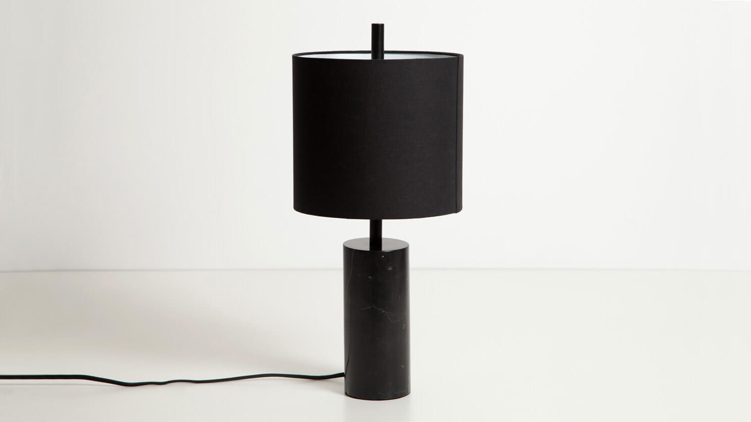 Drum Table Lamp Eq3 S Selection, White And Black Table Lamp