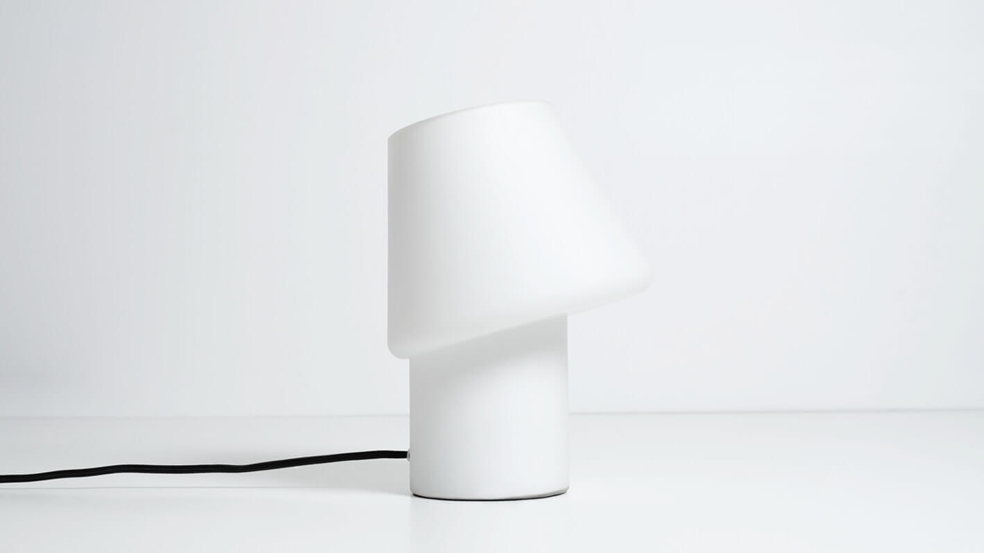 Side view of the large Pinkie unique bedside table lamp