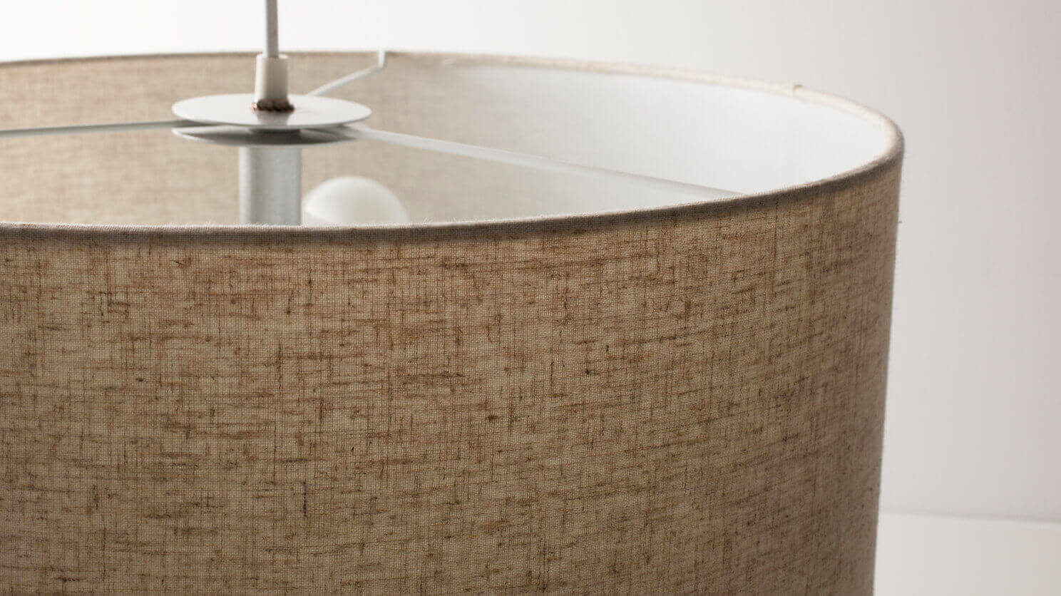 Detail view of the Conick modern linen pendant lighting