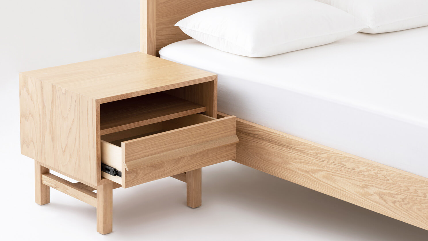 Marcel Open Shelf Nightstand Low Nightstand From Eq3