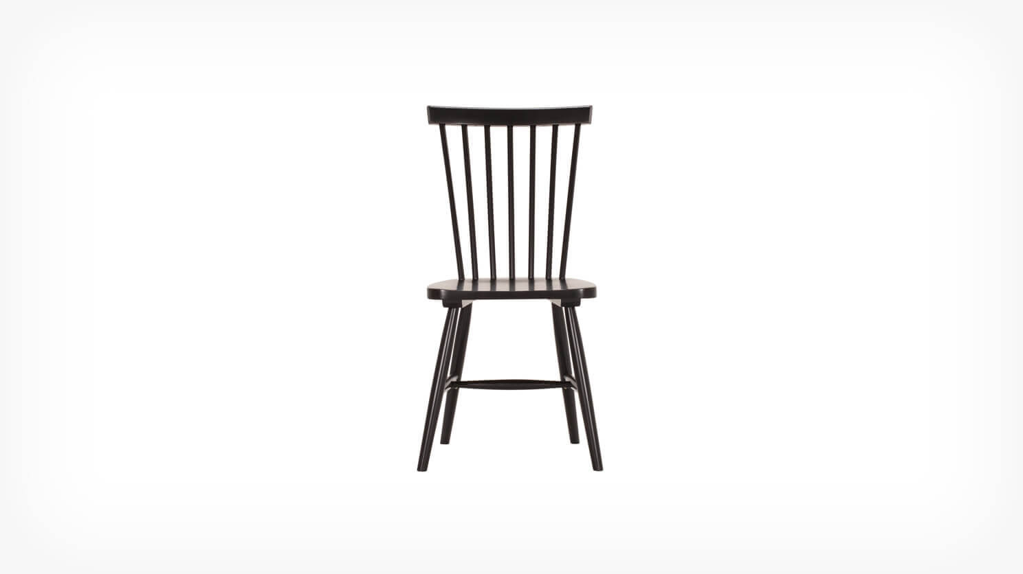 Front view of the Lyla modern side dining room chair in black