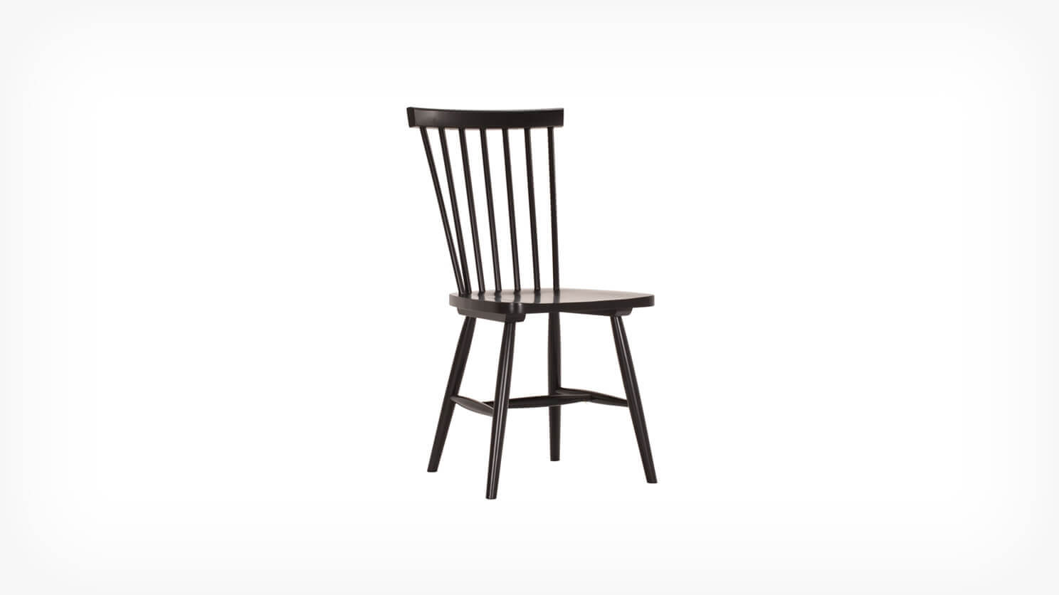 Angled view of the Lyla modern side dining room chair in black