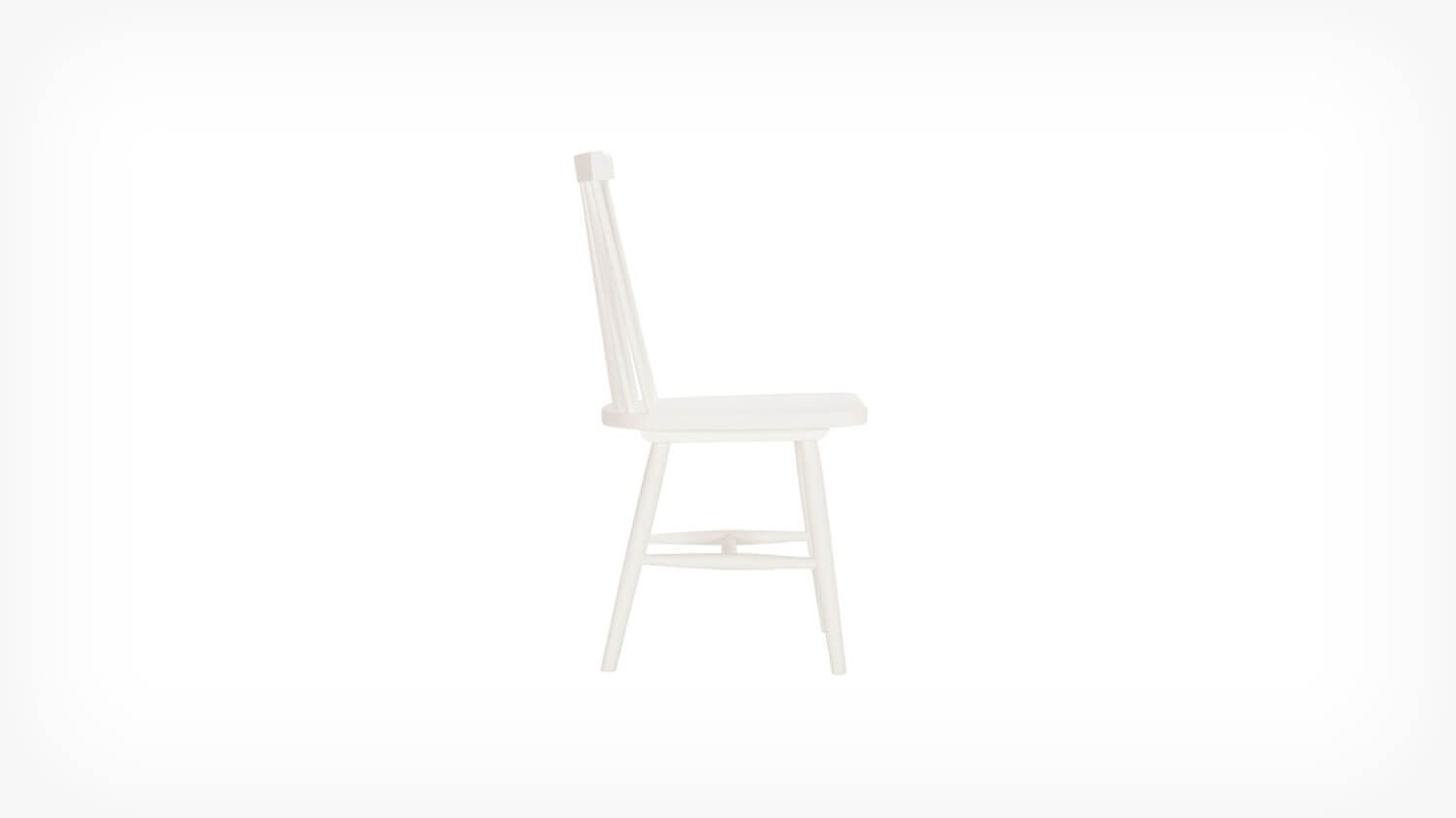 Side view of the Lyla modern side dining room chair in white