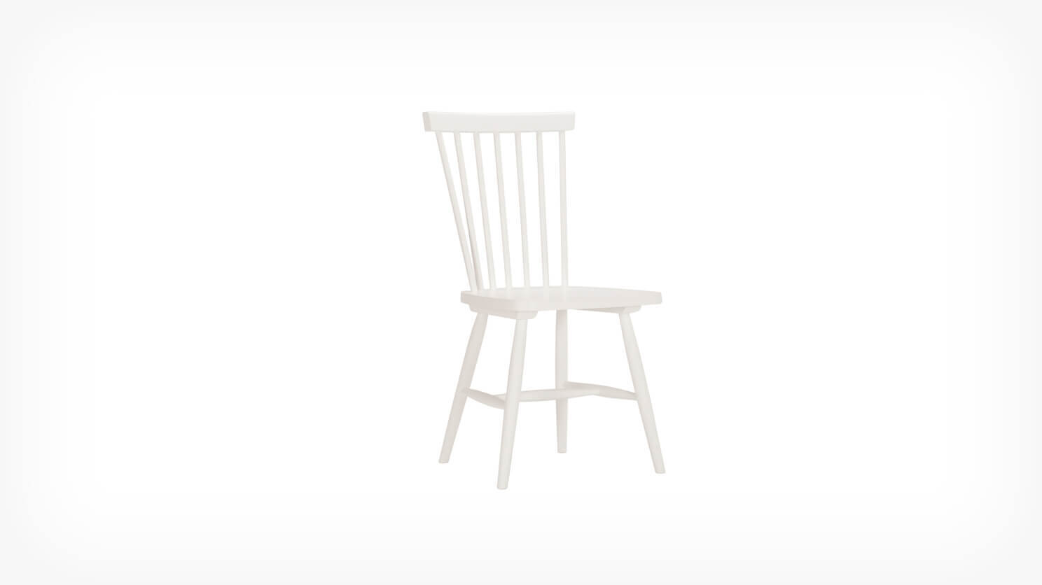 Angled view of the Lyla modern side dining room chair in white