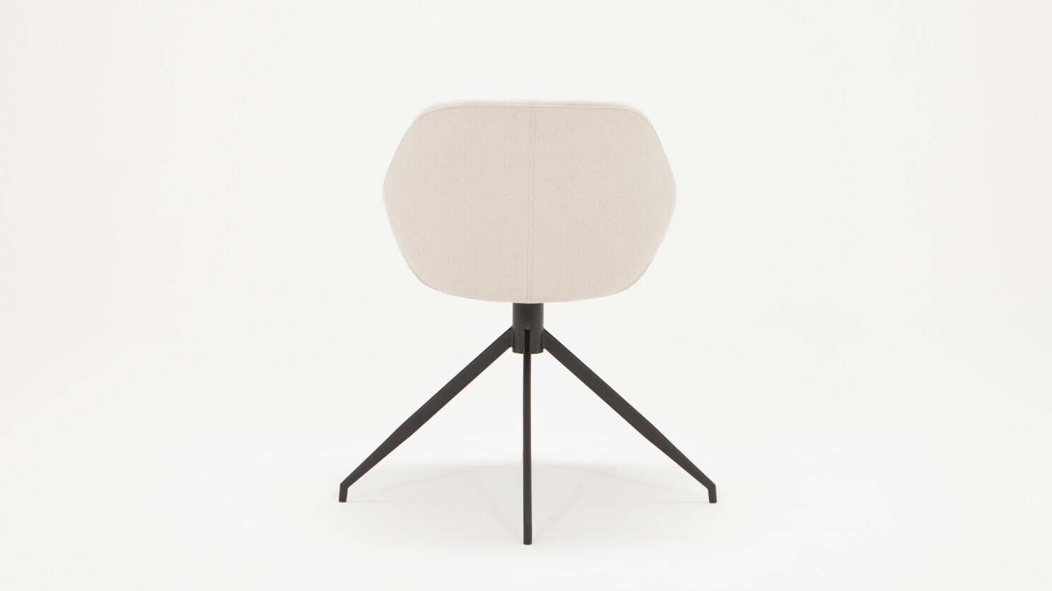 Back view of the Nixon upholstered dining chair in white fabric