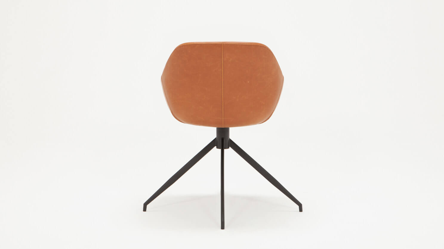 Back view of the Nixon upholstered dining chair in brown leather