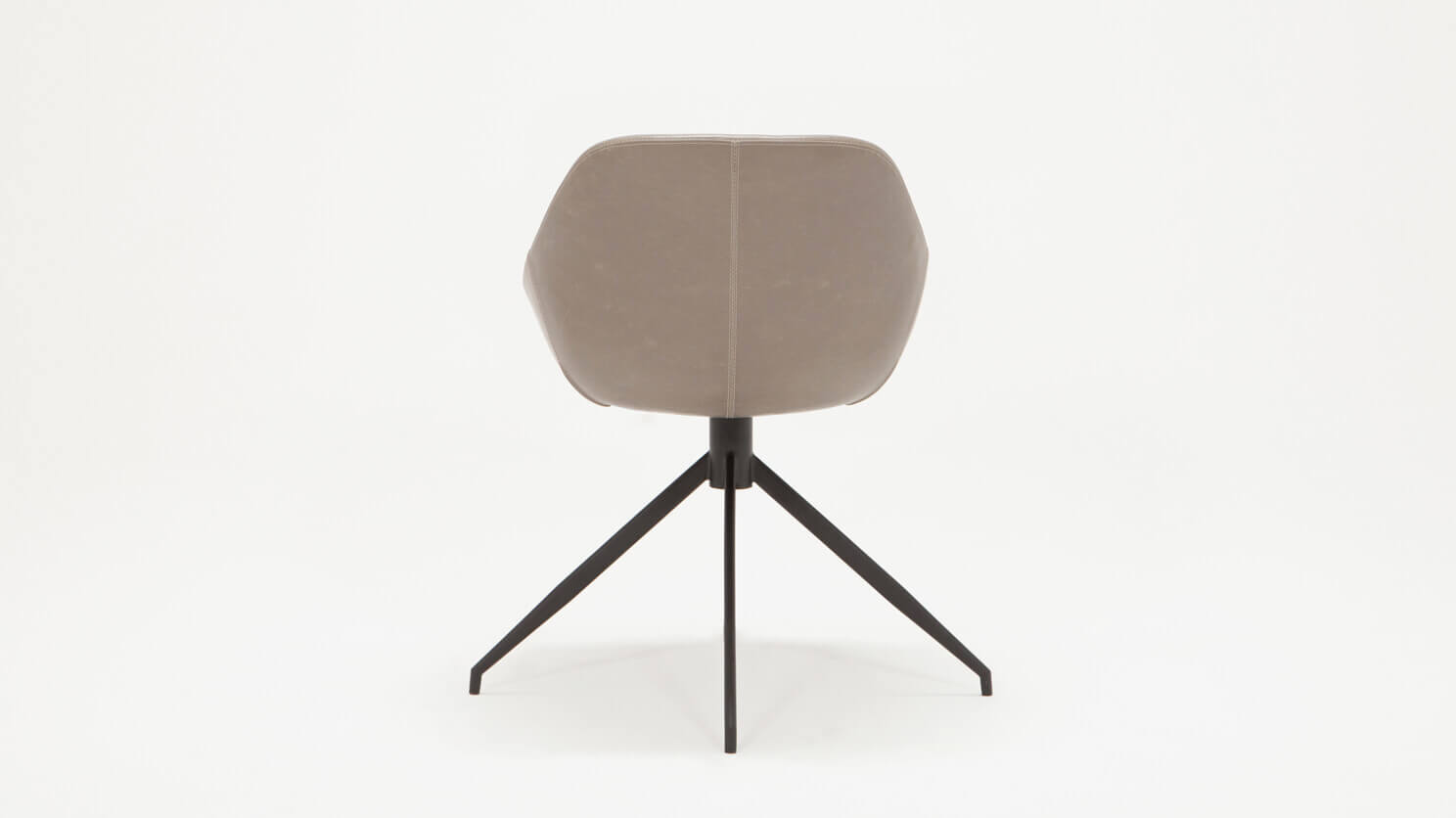 Back view of the Nixon upholstered dining chair in gray leather