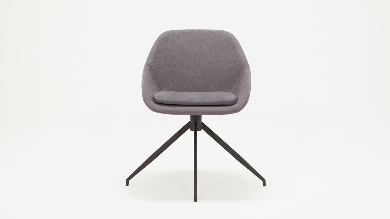 Front view of the Nixon upholstered dining chair in gray fabric