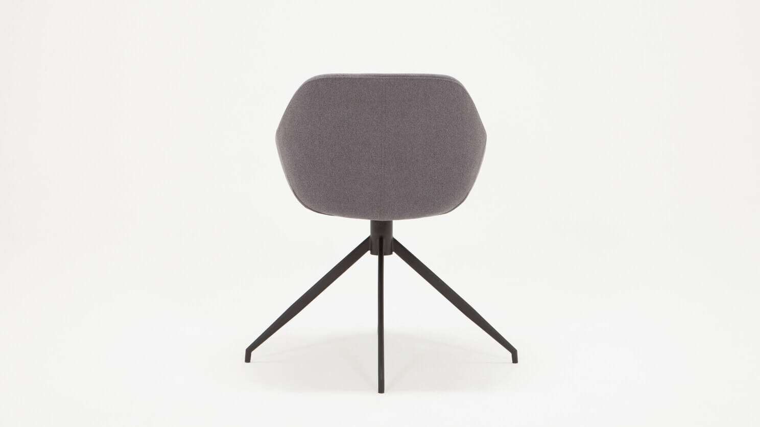 Back view of the Nixon upholstered dining chair in gray fabric