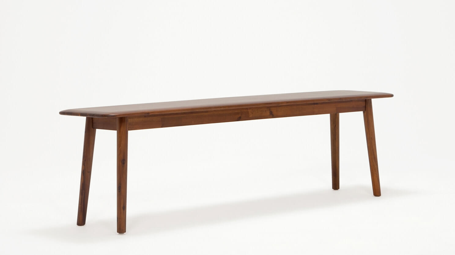 Angled view of Kacia large dining bench in java